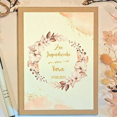 Personalisiertes Geschenkset zur Jugendweihe für Mädchen – Geldgeschenk-Box mit Namen & Glückwunschkarte