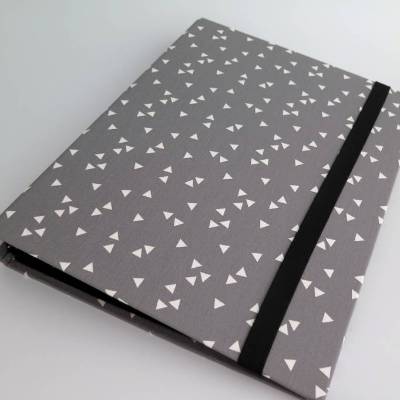 Organizer DIN A4 Schreibmappe Ordner Ringbuchordner Ringbuch Geo Dreiecke grau 