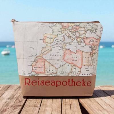 Reiseapotheke, Medizintasche, Notfalltasche "Weltkarte"
