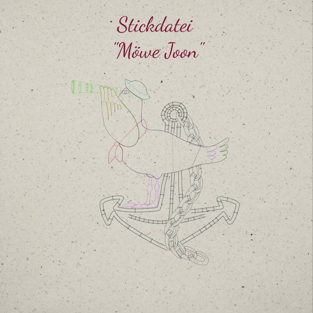 Stickdateien-Set  "Möwe Joon"- 13 Einzeldateien Bild 1