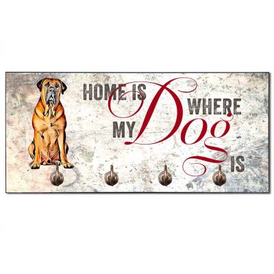 Hundegarderobe HOME IS WHERE MY DOG IS mit Bullmastiff