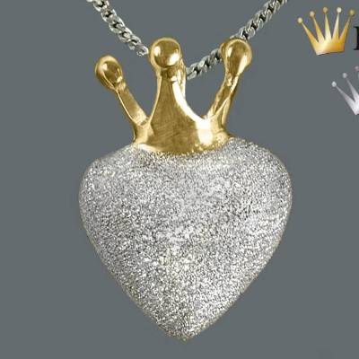 Goldschmiede Herzanhänger "to be crowned heart"  Sterling Silber mit Teilvergoldung, Silberschmuck, märchenhaft