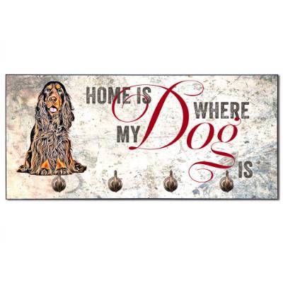 Hundegarderobe HOME IS WHERE MY DOG IS mit Cocker Spaniel