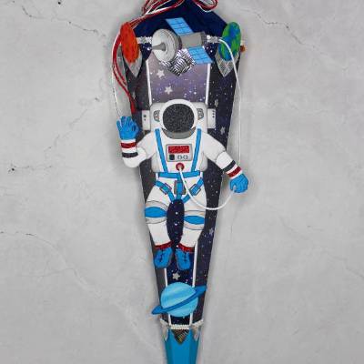 Schultüte Astronaut „Cosimo“ 6-eckig 85 cm