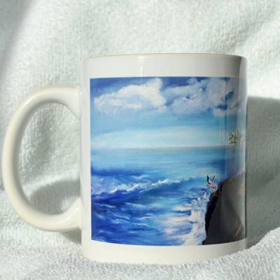 Bezaubernde Keramiktasse - Küstenromantik