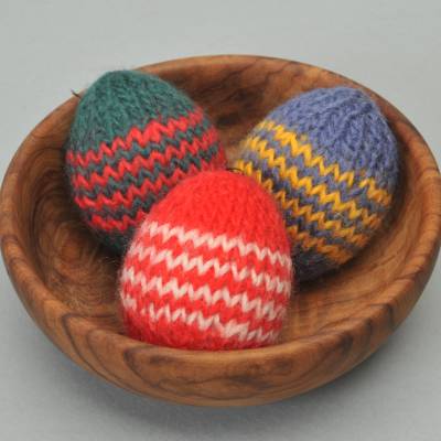 3 Ostereier gestrickt gefilzt Osterdeko