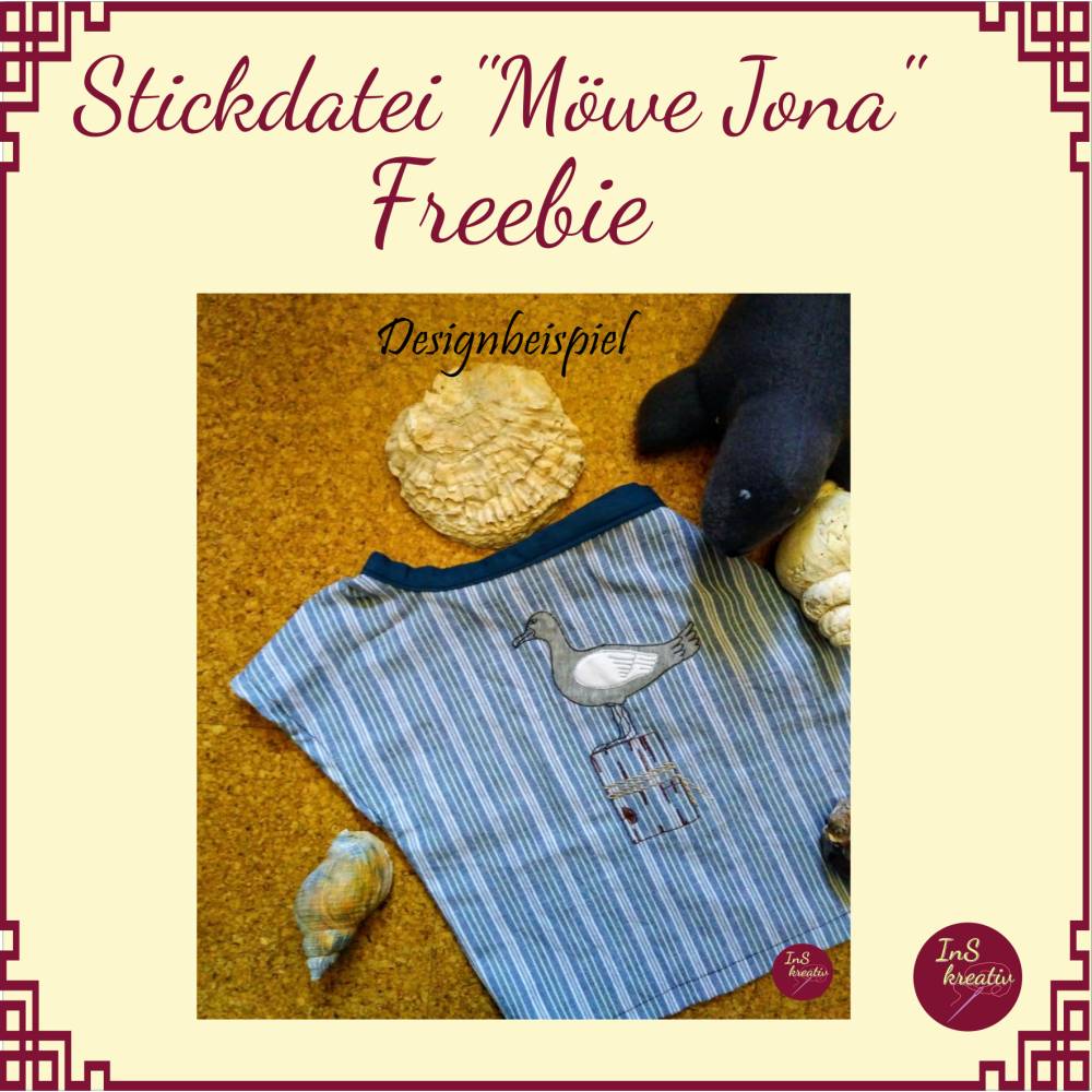 Stickdatei "Möwe Jona"  FREEBIE - 2 Einzel-Dateien Bild 4