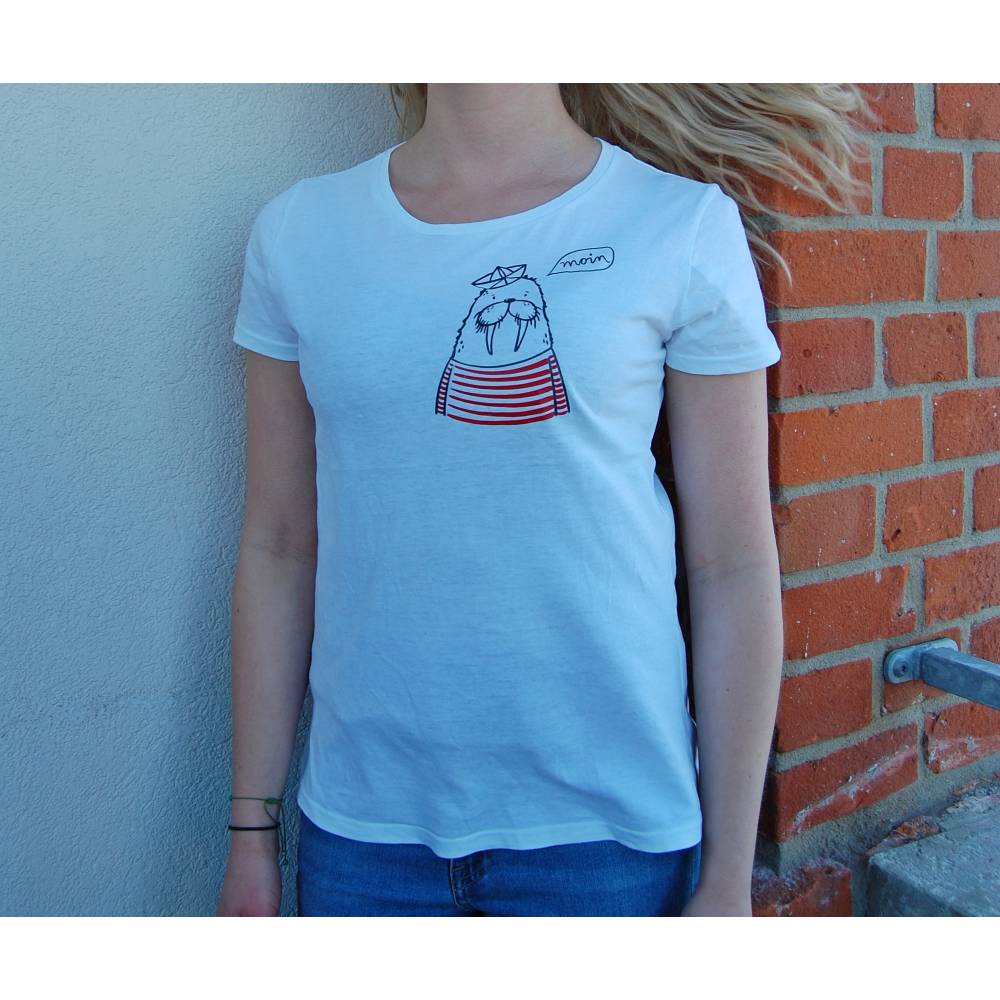 Kiwistar T-Shirt Donna Fasciante M - Grigio Melange Con Stemma Irak - Stampa Originale