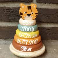 Süßer Stapelturm im Tiger Design mit oder ohne Personalisierung