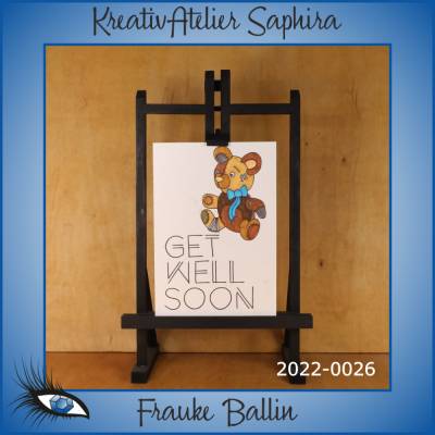 ►2022-0026◄ Karte B6 - GESUNDHEIT "Get well soon + Teddy"