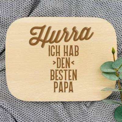 Brett Frühstücksbrett Papa Vater Vatertag Vesperbrett Schneidebrett Geburtstag Weihnachten Küche Holz Stullenbrett 