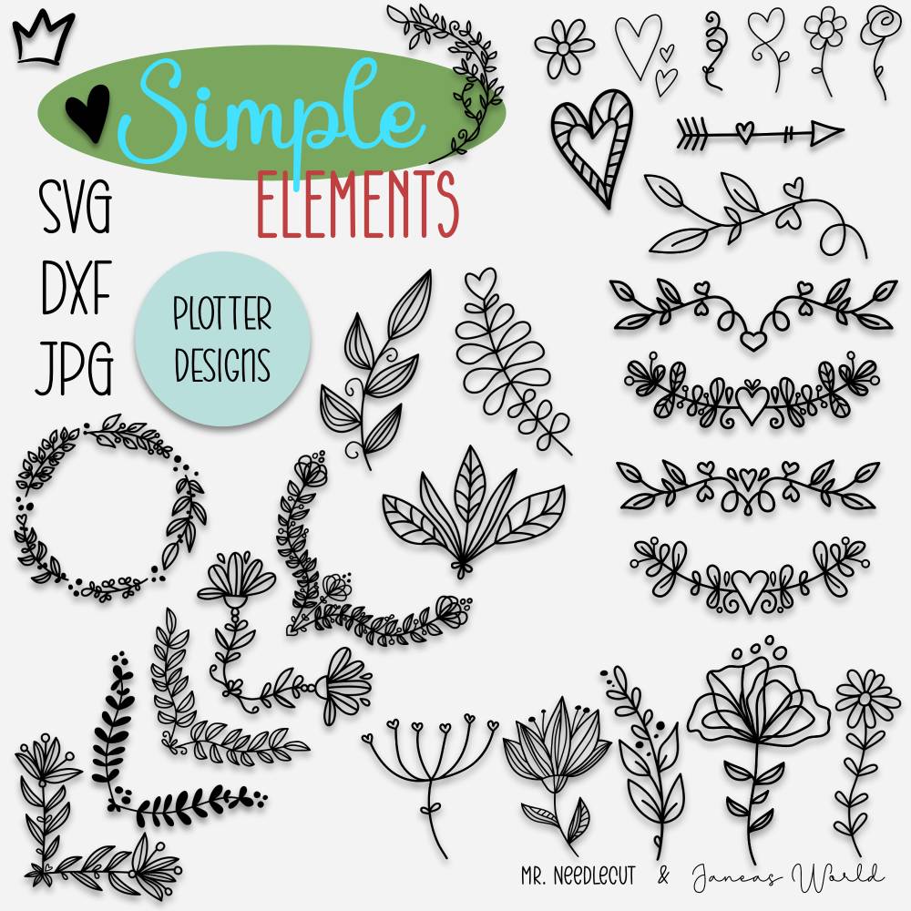 Plotterdatei Janeas World Simple Elements Bild 1