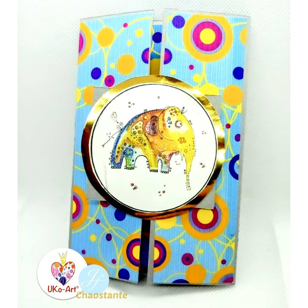 Digistamps DIY basteln Scrapbook Sticker Karten, Elefant Getrude, Bild 3
