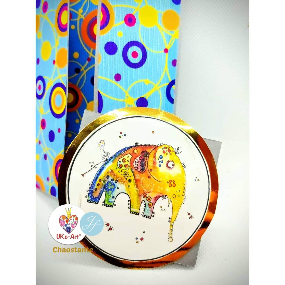 Digistamps DIY basteln Scrapbook Sticker Karten, Elefant Getrude, Bild 5