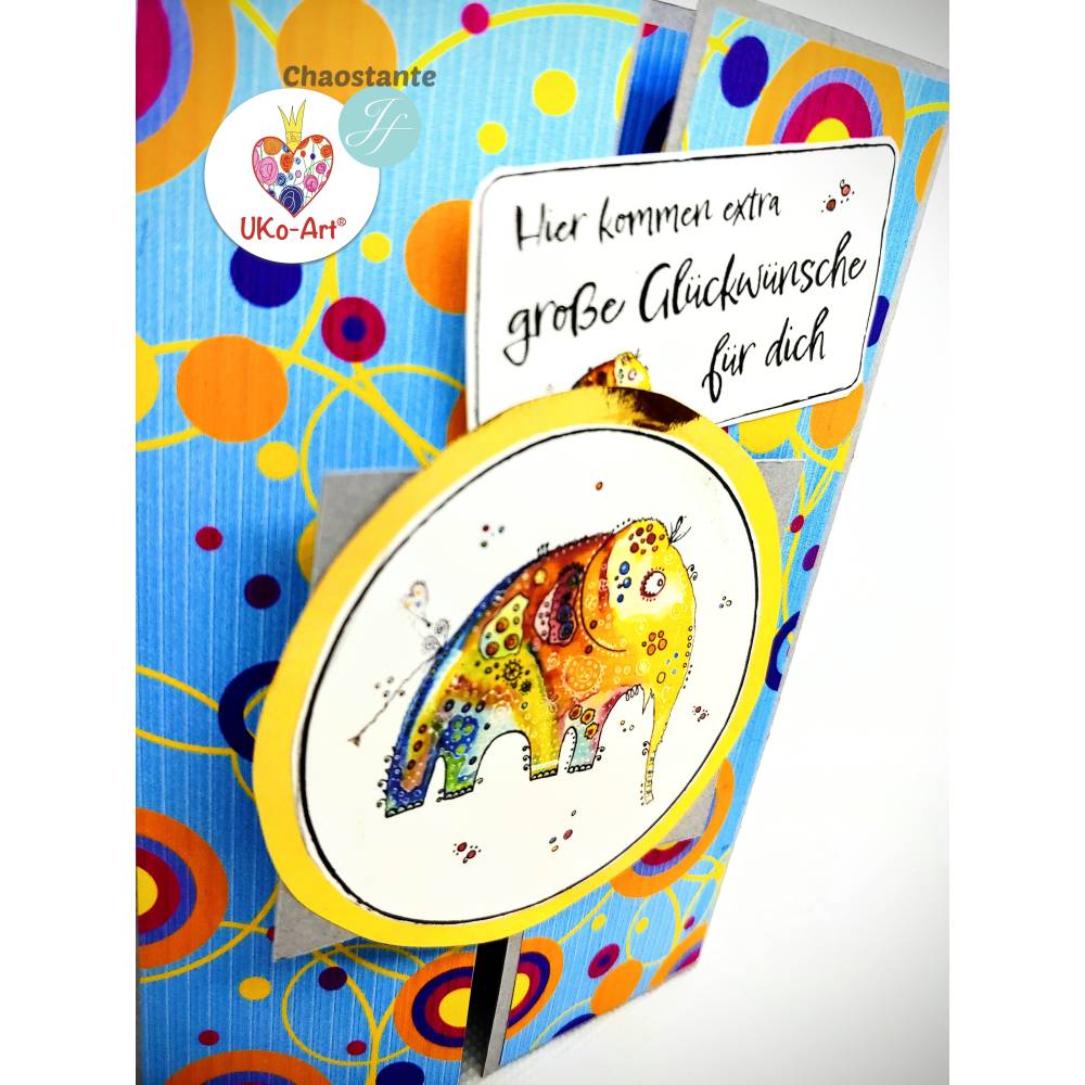 Digistamps DIY basteln Scrapbook Sticker Karten, Elefant Getrude, Bild 8