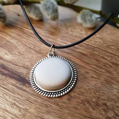 Brautkette ivory Satin in silber shabby Brautschmuck