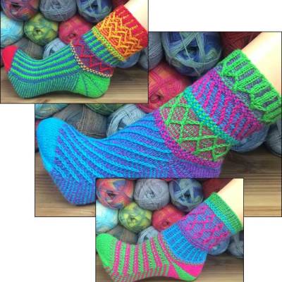 Mappe *MixUp* - Musterbausteine für 1000 und 1 bunte Socke oder Armstulpe mit 4 (+1) konkreten Anleitungen