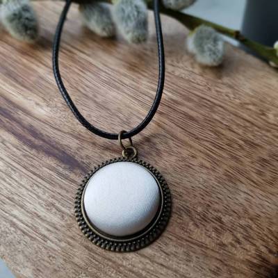 Brautkette ivory Satin in bronze shabby Brautschmuck