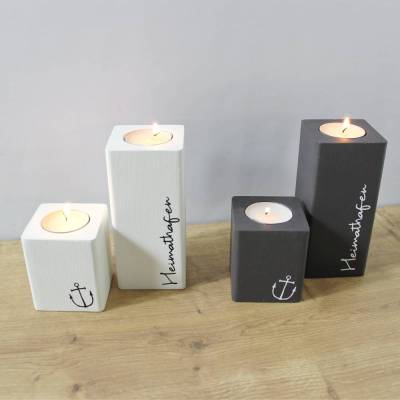 Teelichthalter-Set, Kerzenständer "Heimathafen" aus der Manufaktur Karla