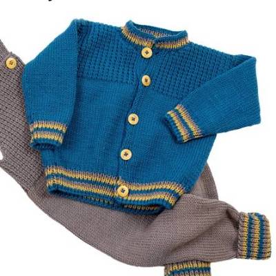 Strickanleitung für das Set, Babyjäckchen und Latzhose Rabauke, in den Größen 50 bis 80, von 0 bis 18 Monate