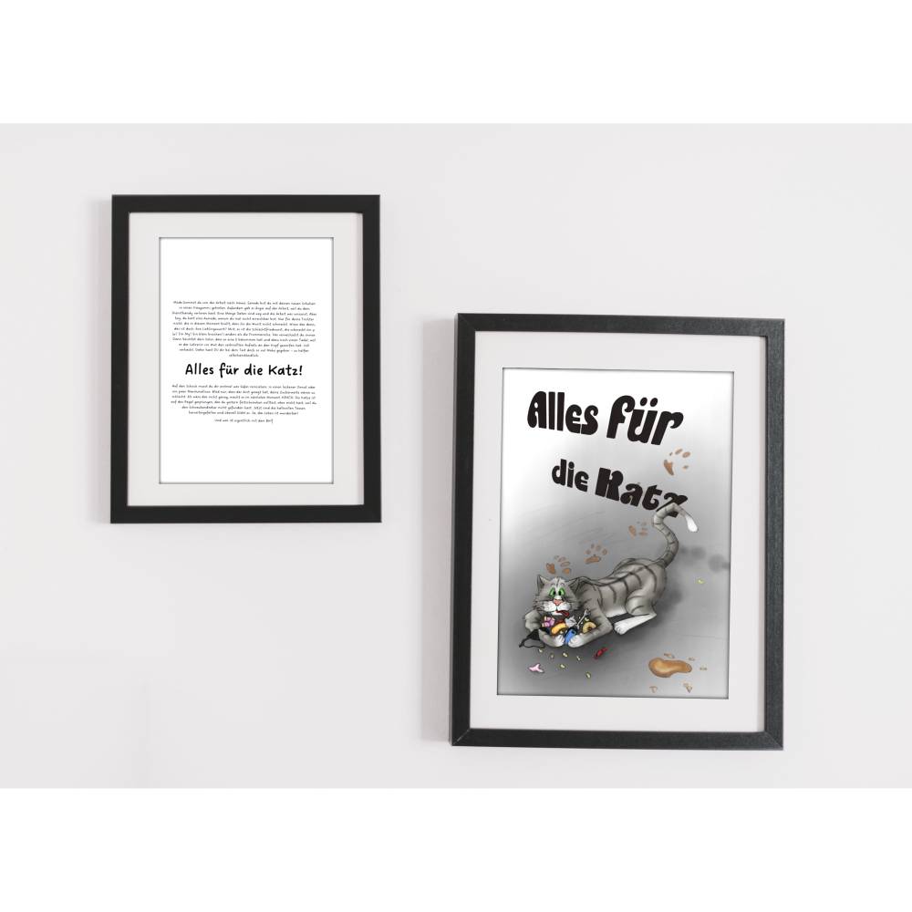Lustiges Poster: Alles für die Katz | Download Datei zum Selbstausdrucken | Geschenk für Freunde und Katzenfans | Deko Bild 5