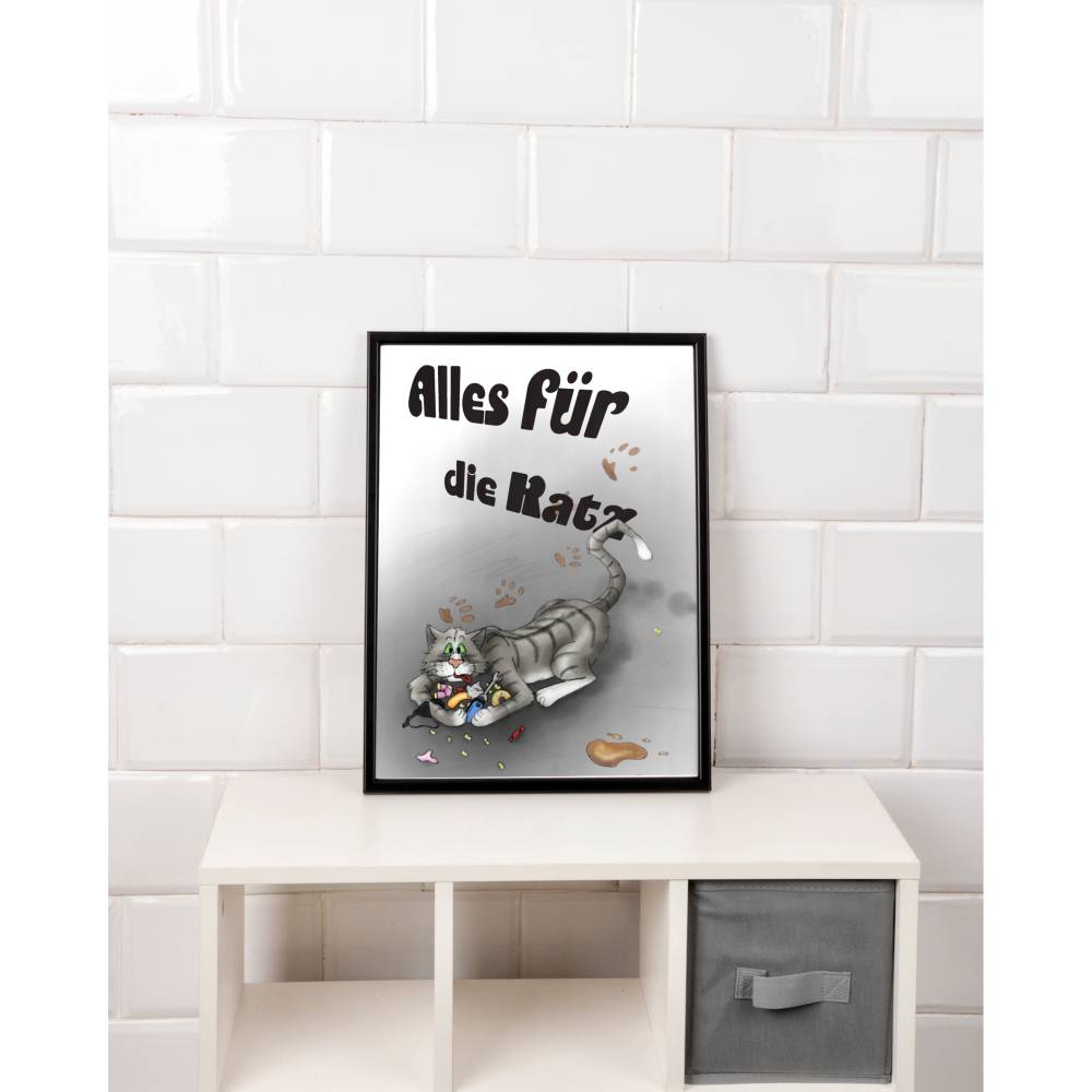 Lustiges Poster: Alles für die Katz | Download Datei zum Selbstausdrucken | Geschenk für Freunde und Katzenfans | Deko Bild 6