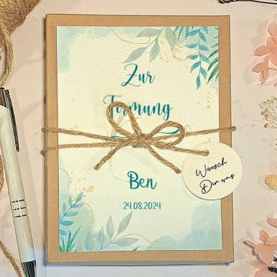 Personalisiertes Geldgeschenk zur Firmung – Geschenkbox mit Name & Glückwunschkarte für Jungen & Mädchen
