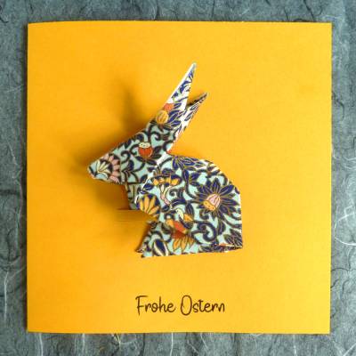 Osterkarte mit Origami Osterhase