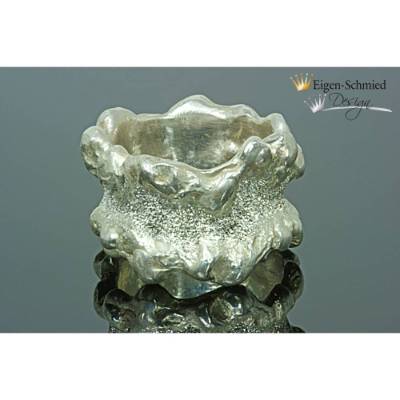 Goldschmiede Schmorring "Fine crushed" in Sterling Silber, Silberschmuck, Herrenring, Damenring, massiv 