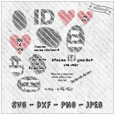 Plotterdatei - Daumenabdruck - Daumen - Fingerprint - SVG - DXF - Datei - Dedektiv - Mithstoff
