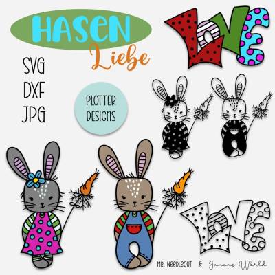 Plotterdatei Janeas World Hasenliebe