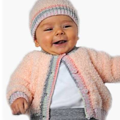 Strickanleitung für die Babyjacke Robby in den Größen 56 bis 86, für Säuglinge bis Kleinkinder