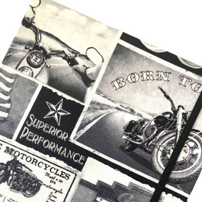 Notizbuch Kladde "Motorcycles" Hardcover ähnlich A5 17,5 x 23 cm stoffbezogen Motorrad Motorsport Motorradfan Bike Motorradtour Geschenk Geschenk Geschenkidee
