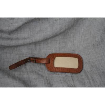 Vintage Kofferanhänger Kofferschild aus Leder