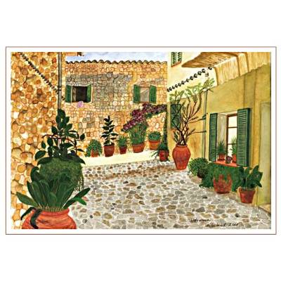 Kunst–Doppelkarte - „Valldemossa“ - bewusst ohne Textvorgabe - Design Ulrike Kröll
