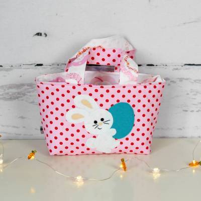 Hase mit Osterei ~ Osterkörbchen | Ostertasche | Osternest | Geschenkidee für Kinder