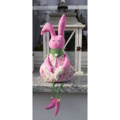 Hase 'Rosa' Kantenhocker Osterhase, Unikat