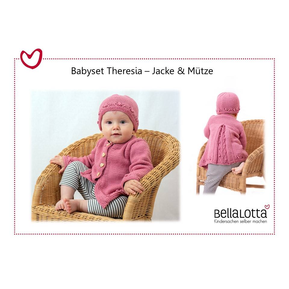 Strickanleitung Babyset Theresia, Strickjacke und Mütze in den Größen 62-92 Bild 1