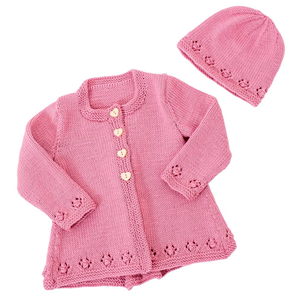 Strickanleitung Babyset Theresia, Strickjacke und Mütze in den Größen 62-92 Bild 4