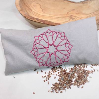 tolles Augenkissen für Yoga und Meditation, waschbar, verschiedene Farben, mit Leinsamen und Lavendel, bestickt