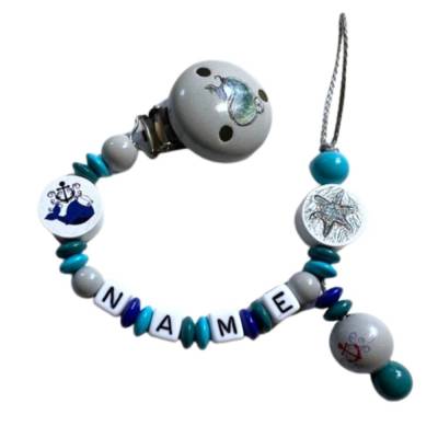 Schnullerkette mit Namen Wal Junge Baby Accessoires