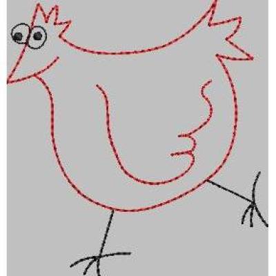 Stickdatei "Rennhuhn"