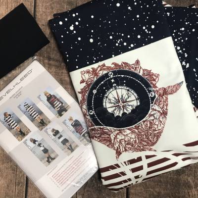 NÄHSET NÄHPAKETfür Frauen: Stiefelkleid Kleid - Whale and Compass * Schnittmuster UND Stoff von Nautistore mit Tüddel
