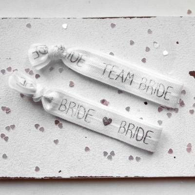 Bride oder Team Bride • Armband | Hairtie | Junggesellinnenabschied