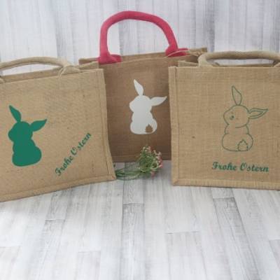 Jute Tasche Ostern Ostertasche Geschenk personalisiert