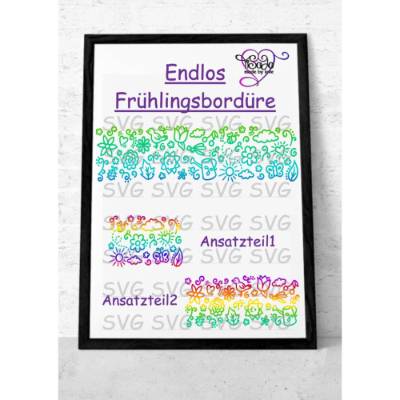Plotterdatei "Frühlingsbordüre" SVG, DXF