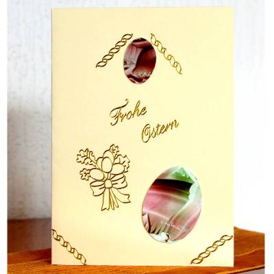 Freundliche Osterkarte als Unikat mit Encaustic-Malerei