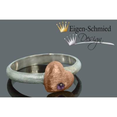 Goldschmiedering "Sweetheart" Silberring mit Herz, Herzring, Damenring, Verlobung, Verlobungsring