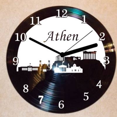 Athen Wanduhr Schallplattenuhr Schallplatte Wanduhr Vinyl