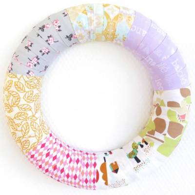 Türkranz pastellig Frühling Landhaus Patchwork Kranz bunt Deko Einzelstück